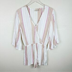 Elan Swimsuit Cover Up Romper Short Sleeve Jumper Play Suit Medium